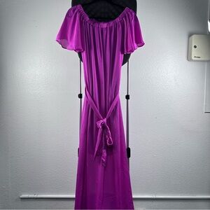 Trina Turk Women’s Elegant Purple Off-Shoulder Dress Size S